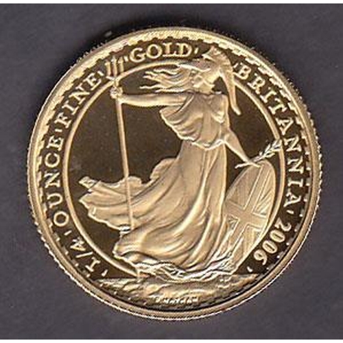 44 - UK 2006 Britannia gold proof £25 coin (¼oz), boxed with CoA