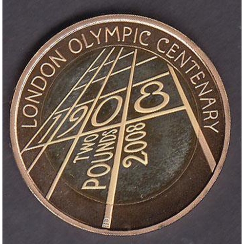 53 - UK 2008 4th Olympiad gold proof £2 coin, boxed with CoA