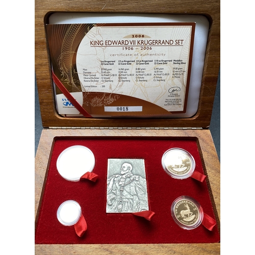 66 - South Africa 2006 EDVII Krugerrand proof set, includes one full Krugerrand, ½ Krugerrand, ¼ Krugerra... 