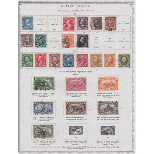 908 - 1895/1935 range on printed pages with used including 1895 50c and 1$, 1898 Omaha 50c, 1901 set, 1902... 