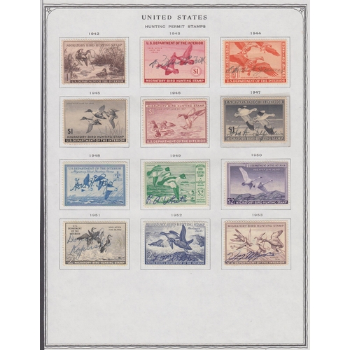 909 - 11934/2014 Hunting Permit Duck stamps complete used (with signatures) on printed leaves with a Scott... 