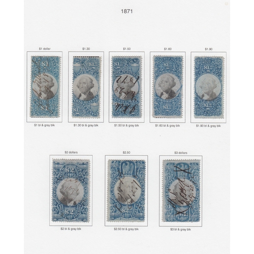 911 - A mint and used collection of Revenue Stamps and Duck Stamps on full colour pre-printed pages, inclu... 