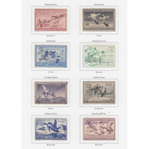 911 - A mint and used collection of Revenue Stamps and Duck Stamps on full colour pre-printed pages, inclu... 