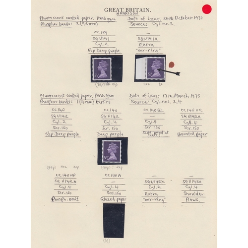 171 - An u/m GB QEII 1971-99 Machin Box of album pages (100s) from different specialised collections - Hea... 