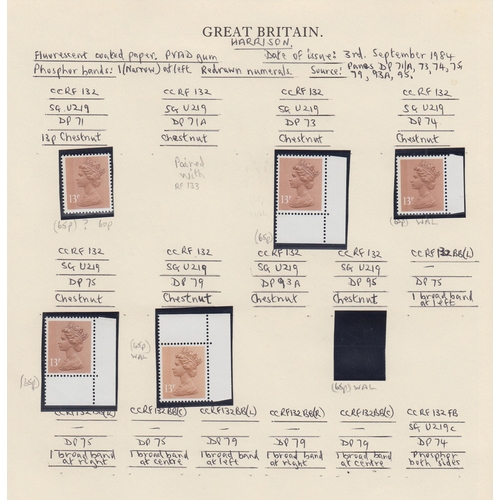 171 - An u/m GB QEII 1971-99 Machin Box of album pages (100s) from different specialised collections - Hea... 