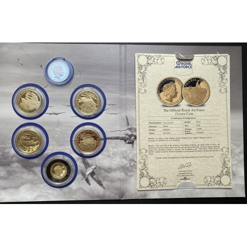 78 - WWII Road to Victory and WWII Battle of Britain commemorative medallion sets, each with six coins, i... 