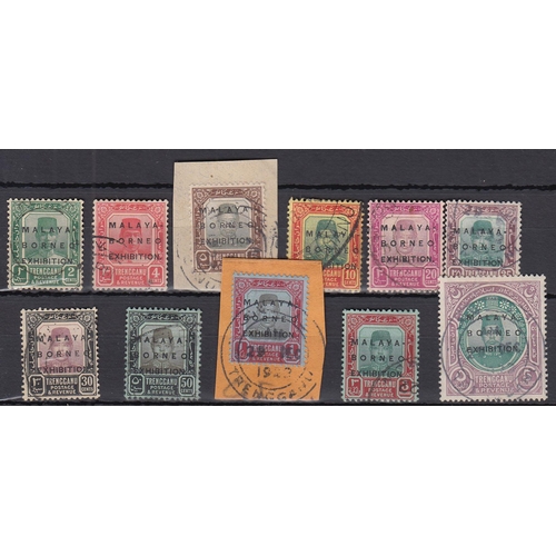 837 - Trengganu – 1922 Malaya-Borneo Exhibition set SG48-58, fine used, Cat £1600