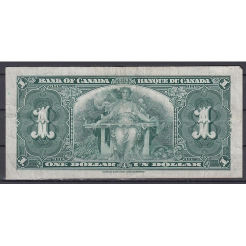 97 - Canada 1937 $1 banknote, in fair condition