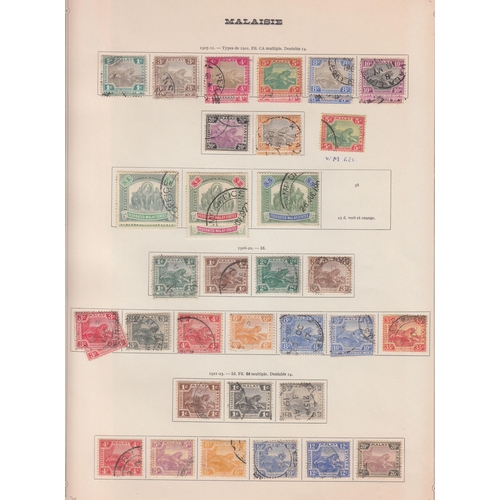 842 - Malaysia used range of the earlier issues on old printed leaves, Federation with ‘Tigers’ to 50c plu... 