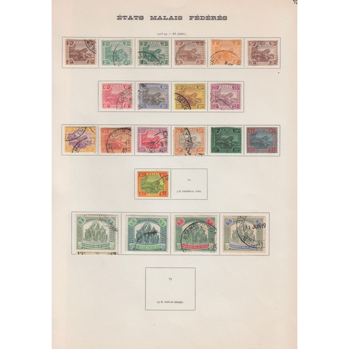 842 - Malaysia used range of the earlier issues on old printed leaves, Federation with ‘Tigers’ to 50c plu... 