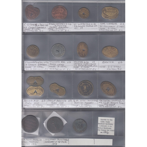 119 - A collection of UK Tokens from 17th Century to 20th Century, including 1669 King’s Lynn farthing, Gi... 