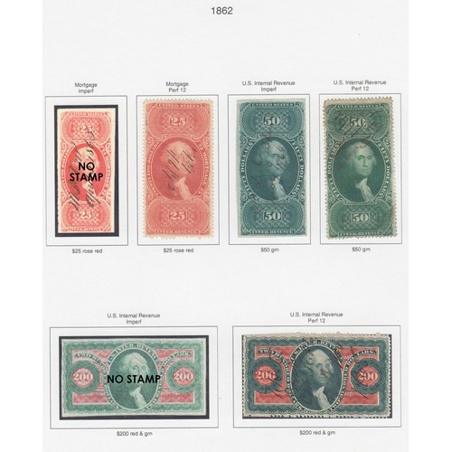 911 - A mint and used collection of Revenue Stamps and Duck Stamps on full colour pre-printed pages, inclu... 