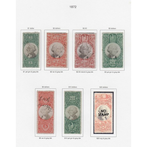 911 - A mint and used collection of Revenue Stamps and Duck Stamps on full colour pre-printed pages, inclu... 