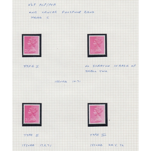 183 - GB collection of decimal Machins in 2 albums and stock book, ½p to 75p showing paper and head types,... 