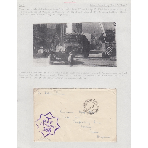 263 - A collection of covers and other postal history relating to War in Italy, mainly WWII US/UK/ Italian... 