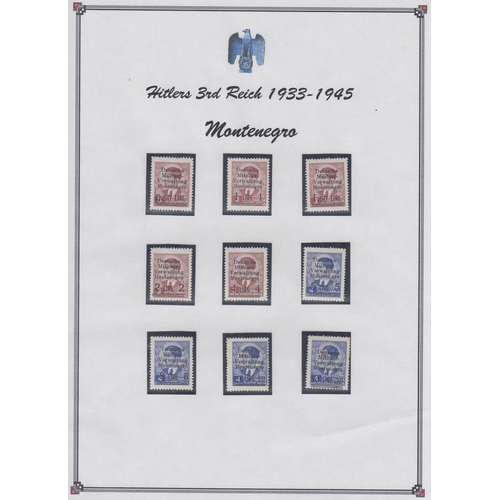 268 - A small mint and used accumulation of WWII German Occupation stamps on 4 album pages, noted Yugoslav... 