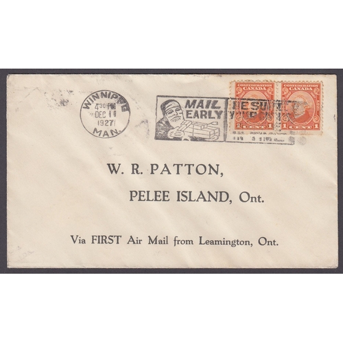 276 - Canada 1927 First Air Mail Leamington to Pelee Island 11th December, this was an experimental flight... 