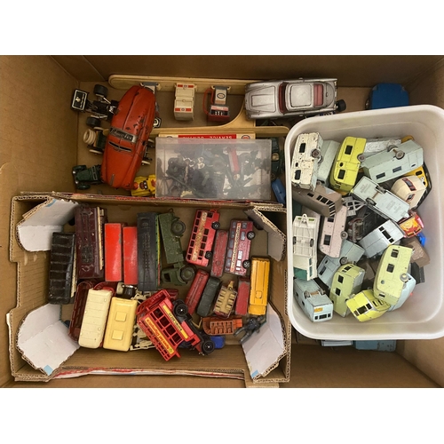 296 - A collection of model cars, mainly un-boxed (used), including cars from Dinky/Lilldeo/Matchbox, note... 