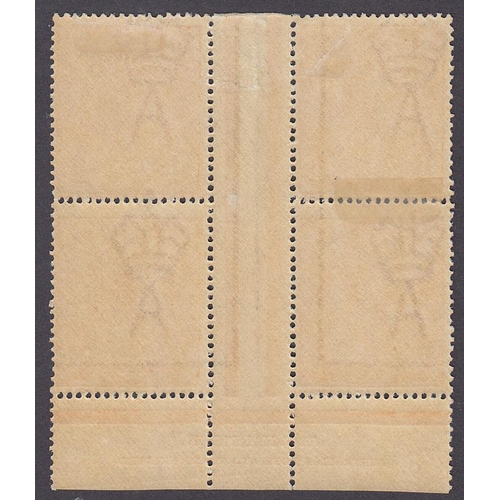 336 - 1918-23 SG56 ½d (BW 66 (7)z), Harrison imprint fine mint block of four, Cat $275