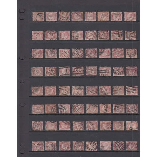 592 - ½d rose-red pl 10 x128 used examples on double sided Hagner, mostly good to fine, Cat £3840