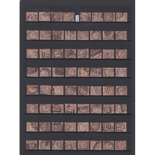 594 - ½d rose-red pl 12 x128 used examples on double sided Hagner, mostly good to fine, Cat £3840