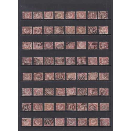 595 - ½d rose-red pl 13 x128 used examples on double sided Hagner, mostly good to fine, Cat £3840