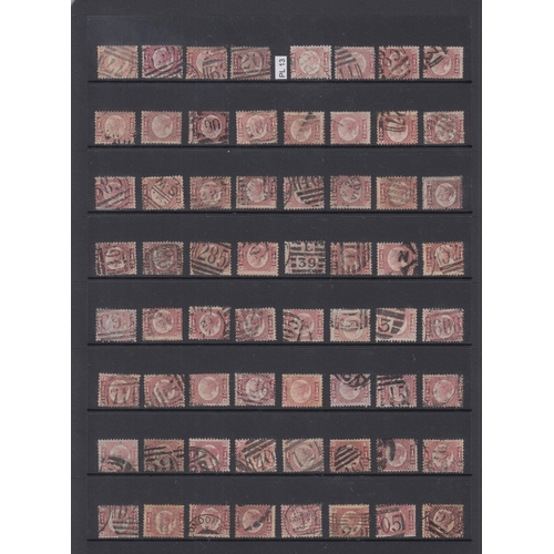 595 - ½d rose-red pl 13 x128 used examples on double sided Hagner, mostly good to fine, Cat £3840