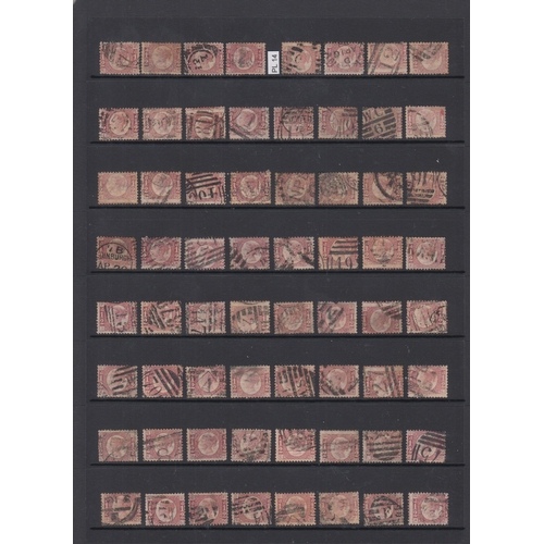 596 - ½d rose-red pl 14 x128 used examples on double sided Hagner, mostly good to fine, Cat £3840