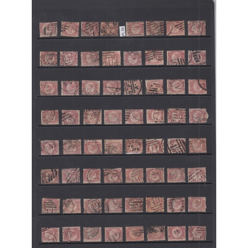 599 - ½d rose-red pl 20 x128 used examples on double sided Hagner, mostly good to fine, Cat £10,800