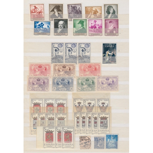 181 - A mint and used Spanish stamp accumulation in three volumes mainly 20th Century, strength in mid-per... 