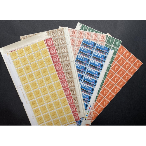 835 - A collection of mint UK 1960s blocks part and complete sheets, including Commemorative and definitiv... 