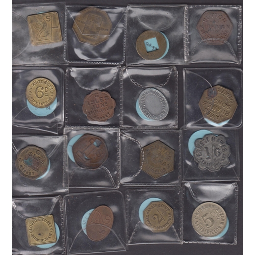 12 - A collection of 60 UK Market Tokens, including many identified in plastic wallets, noted Billingsgat... 