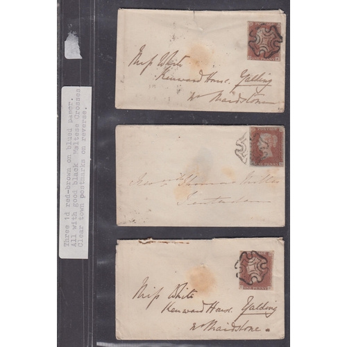 552 - A group of six covers sent to and from Tenterden, each with circular town postmark, all affixed by 1... 