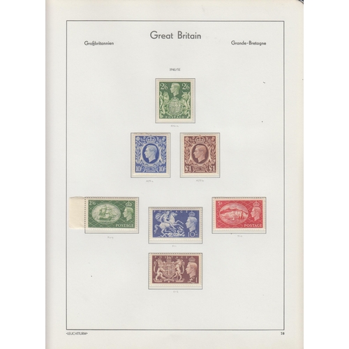 566 - A mint GB collection in 3 volumes from KGV to QEII, with a smattering of earlies, noted KGVI 1939 10... 