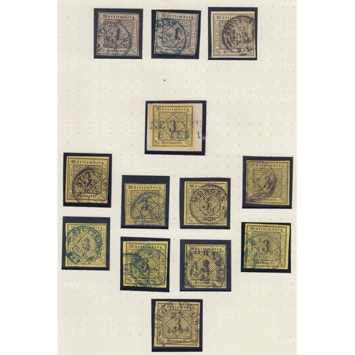 529 - Wurttemberg – 1851 to 1920 a mint and used collection on album pages, including 35 covers mainly 19t... 