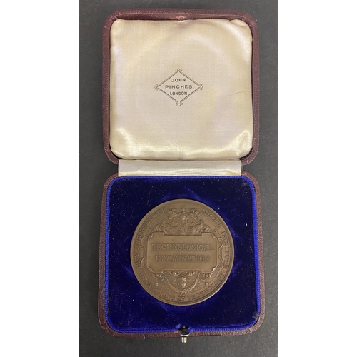 16 - London City of Guilds, Distillation 1st Prize medallion, boxed produced by Pinches