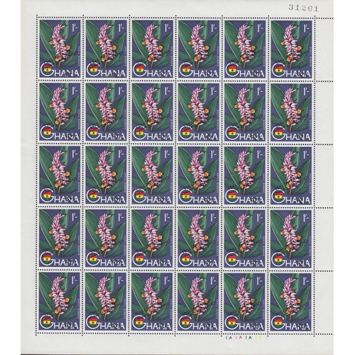 546 - Ghana - 1965 SG387da 12p on 1/-, complete u/m mint sheet of sixty, each showing listed variety ‘Surc... 