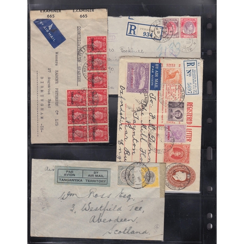 155 - A collection of British Commonwealth commercial covers and postal stationery from QV to QEII, sent a... 