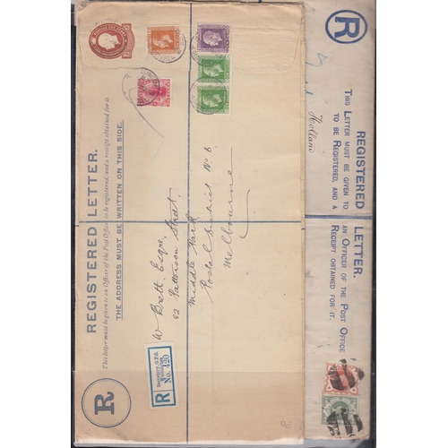 287 - A collection of British Commonwealth used Postal Stationery envelopes, including Registered letters ... 