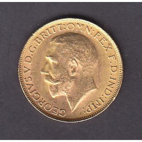 44 - UK 1928 gold full Sovereign, South Africa mint mark, in good condition