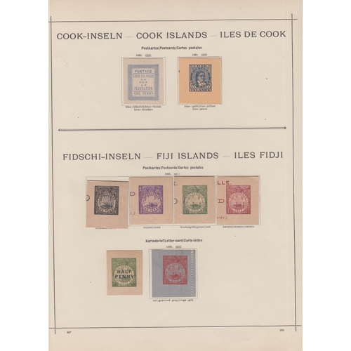 275 - A mint and used collection of Americas and Australasia Postal Stationery cut-outs, on pre-printed al... 