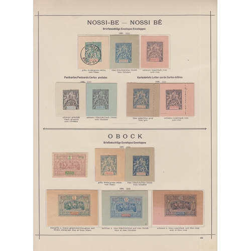 277 - A mint and used collection of Asian Postal Stationery cut-outs, on pre-printed album pages from 1841... 