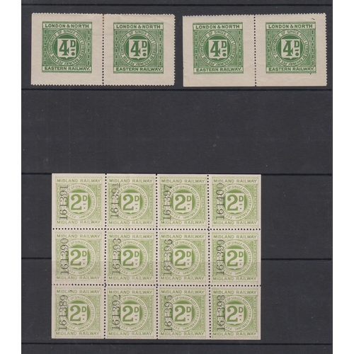 570 - A group of mint and used Railway stamps including Rhymney Railway Company, London & South Western Ra... 