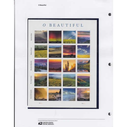 1141 - A mint collection of USA commemorative stamp sets, on pre-printed album pages from 1990 to 2019 in 9... 