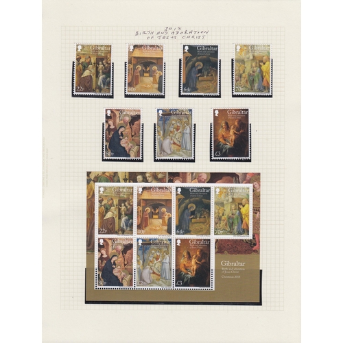 541 - A four volume mainly mint stamp collection from 1980s to 2019, including many complete sets and mini... 