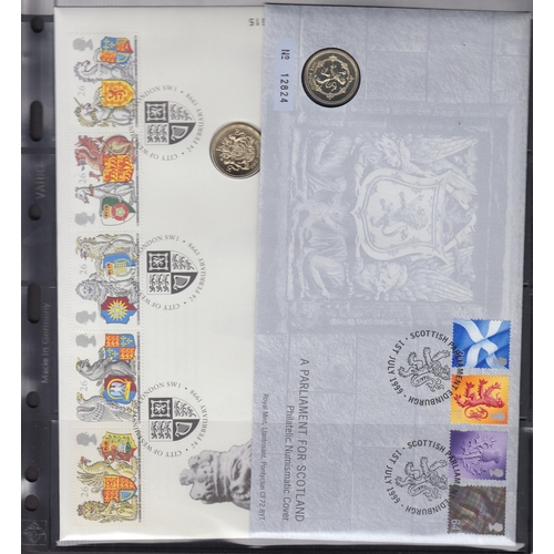 75 - A two volume World coin cover collection, strength in GB including RM PNC covers, face £80+