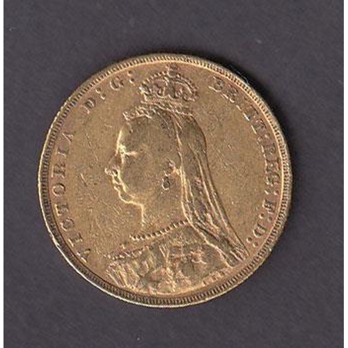 90 - UK 1891 gold full Sovereign, in good condition