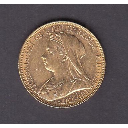 97 - UK 1900 gold full Sovereign, Melbourne mint mark, in good condition