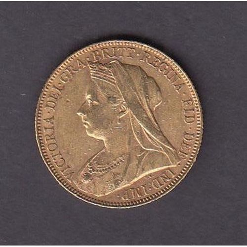 98 - UK 1901 gold full Sovereign, Perth mint mark, in good condition