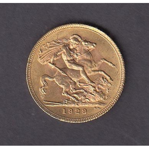 111 - UK 1929 gold full Sovereign, South Africa mint mark, in good condition